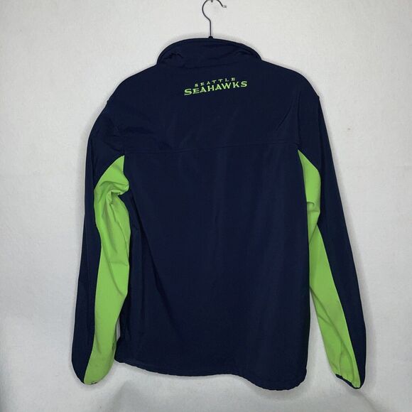 NFL Seattle Seahawks Mens Knit Medium Full Zip Jacket Warm Blue/Green - Picture 9 of 12